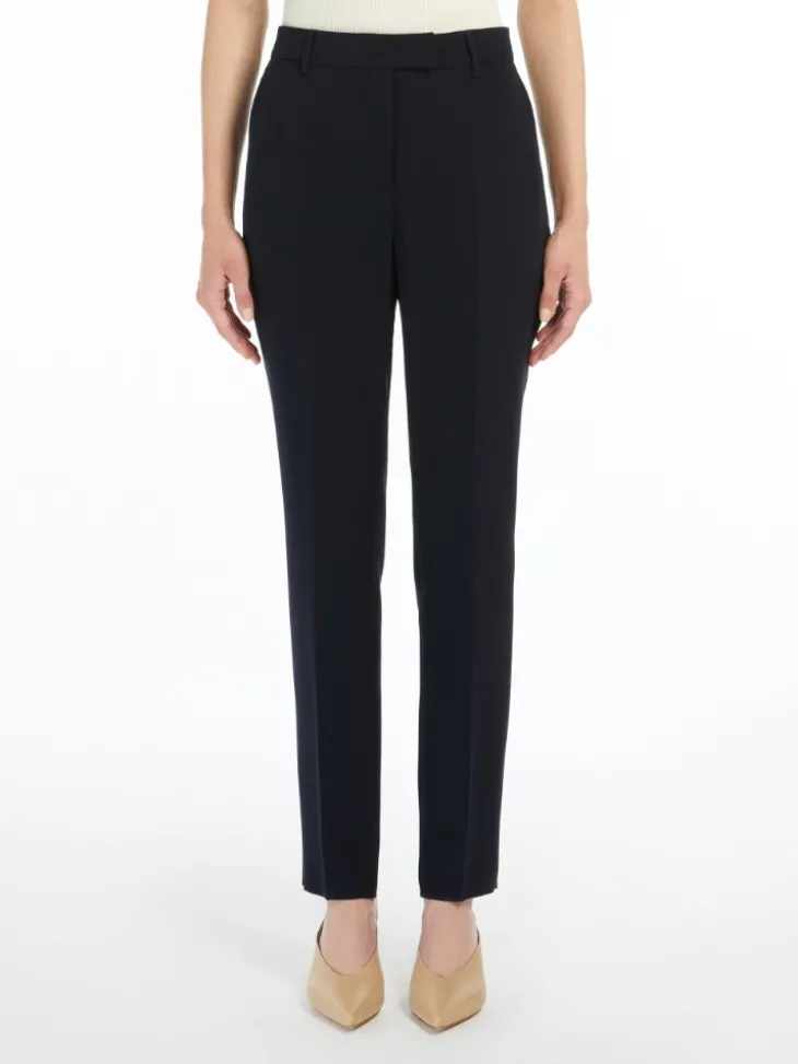 Straight-fit cady trousers - NAVY