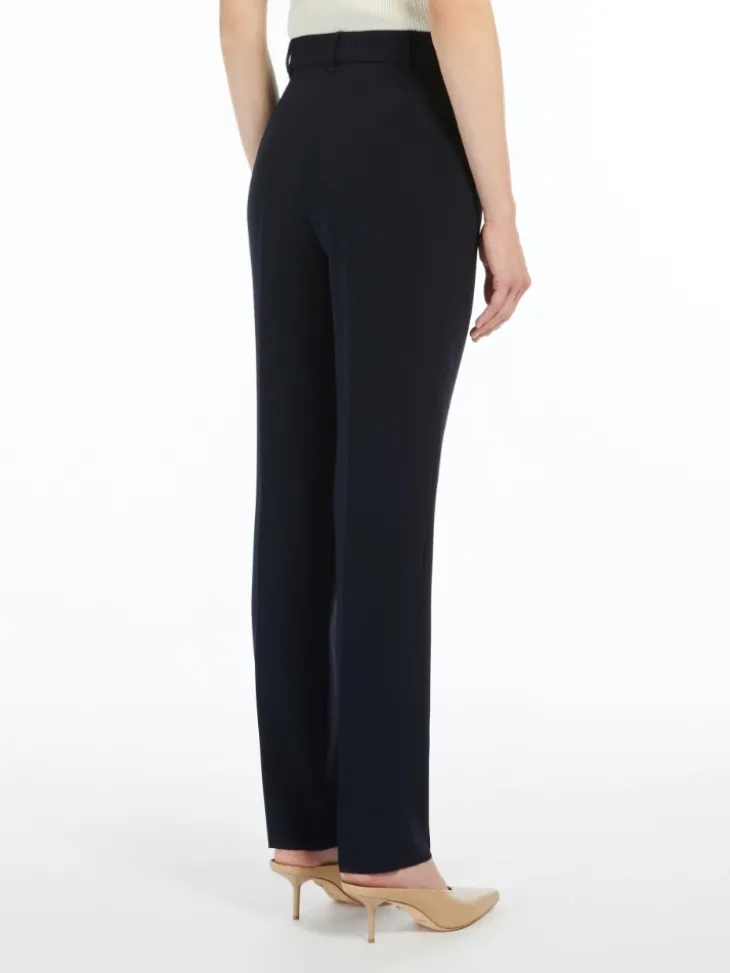 Straight-fit cady trousers - NAVY