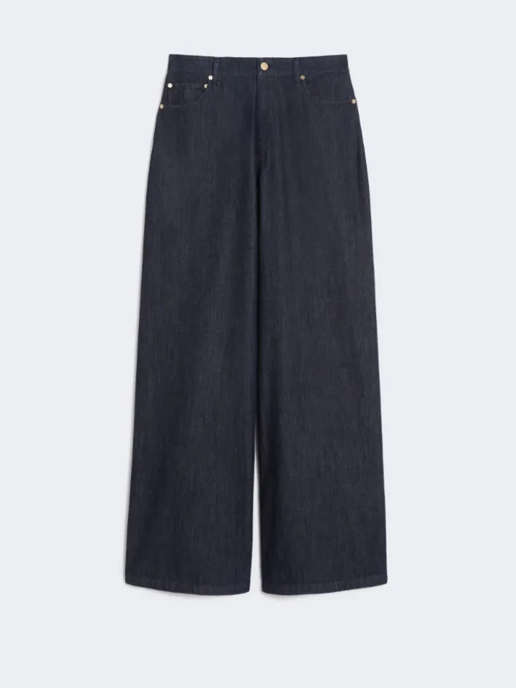 Straight-fit cotton denim jeans - ULTRAMARINE