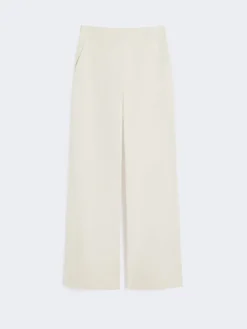 Straight-fit cotton twill trousers - IVORY