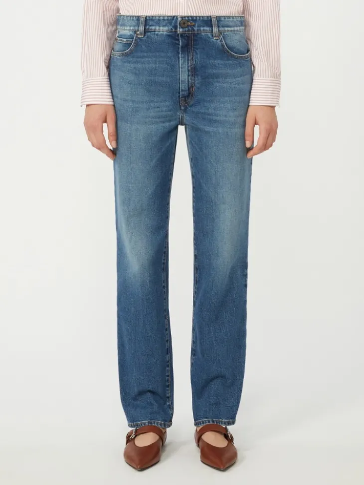 Straight-leg denim jeans - NAVY
