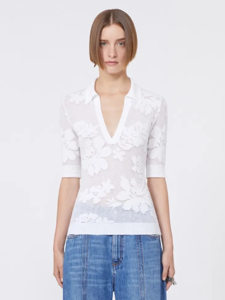 Stretch cotton polo shirt - WHITE