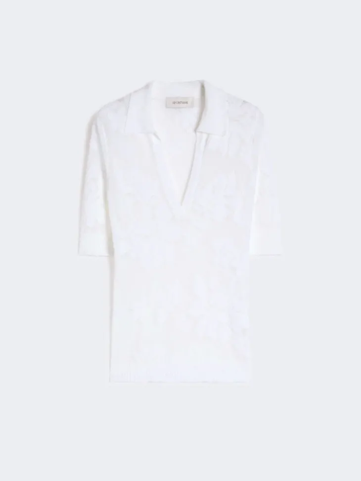 Stretch cotton polo shirt - WHITE