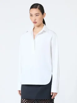Stretch cotton shirt - OPTICAL WHITE