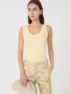 Stretch cotton top - LIGHT YELLOW