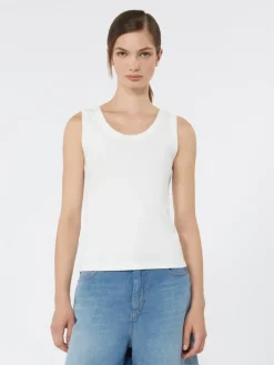 Stretch cotton top - WHITE