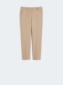 Stretch cotton trousers - CAMEL