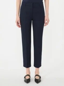 Stretch cotton trousers - NAVY