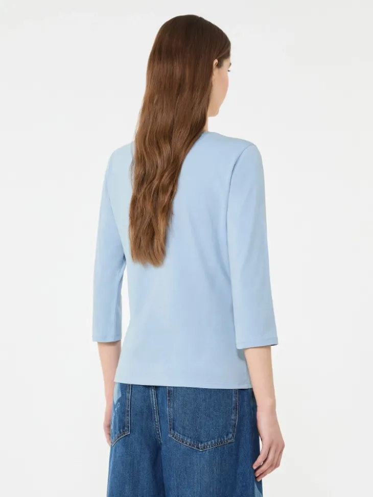 Stretch cotton T-shirt - LIGHT BLUE