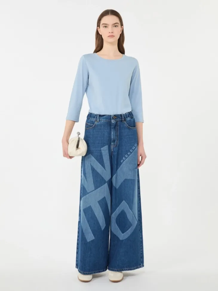 Stretch cotton T-shirt - LIGHT BLUE