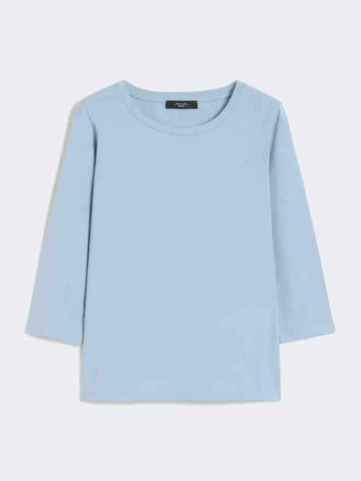 Stretch cotton T-shirt - LIGHT BLUE