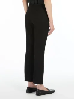 Stretch cotton-blend trousers - BLACK