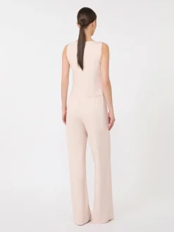 Stretch envers satin jumpsuit - POWDER