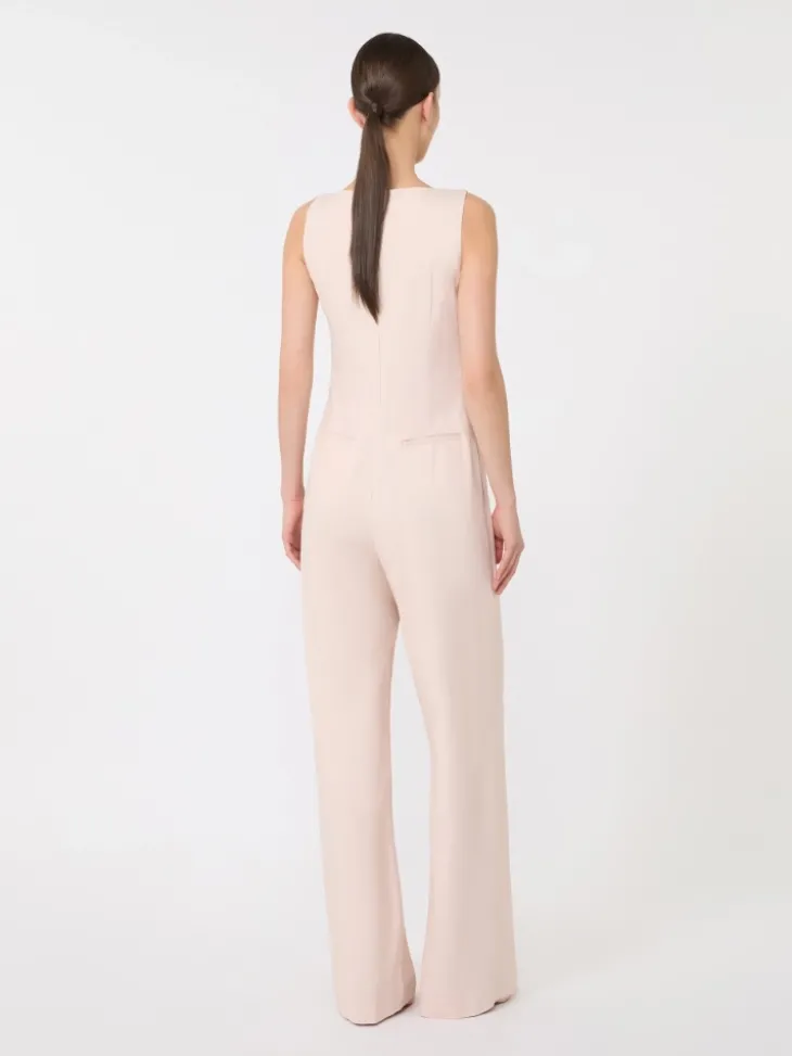 Stretch envers satin jumpsuit - POWDER