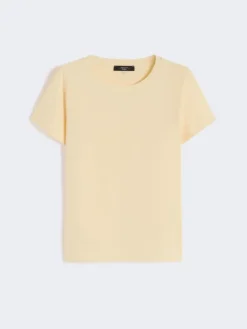 Stretch jersey basic T-shirt - LIGHT YELLOW