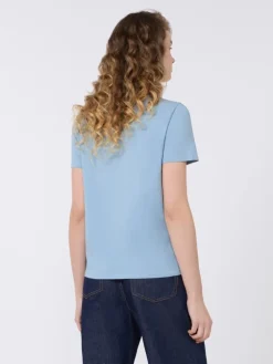 Stretch jersey basic T-shirt - LIGHT BLUE