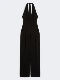 Stretch jersey jumpsuit - BLACK