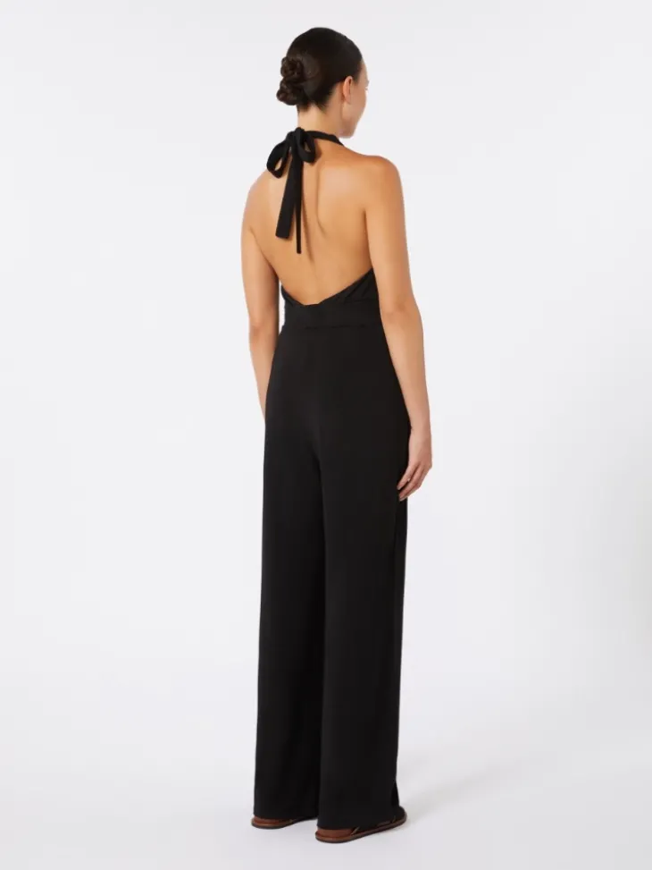 Stretch jersey jumpsuit - BLACK