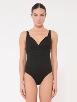 Stretch jersey swimsuit - BLACK