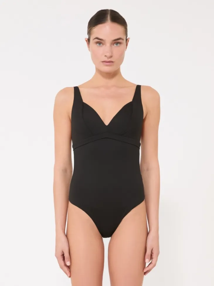 Stretch jersey swimsuit - BLACK