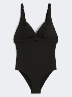 Stretch jersey swimsuit - BLACK
