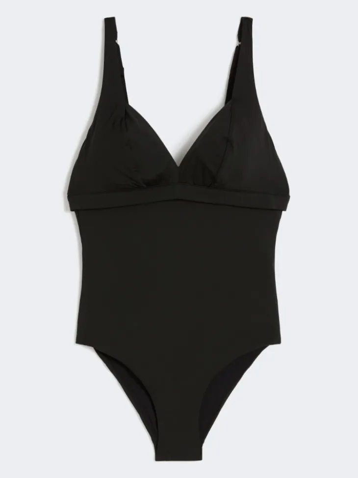 Stretch jersey swimsuit - BLACK