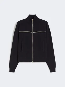 Stretch viscose boxy cardigan - NAVY