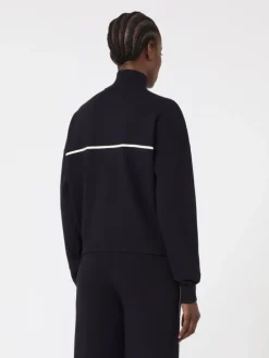Stretch viscose boxy cardigan - NAVY
