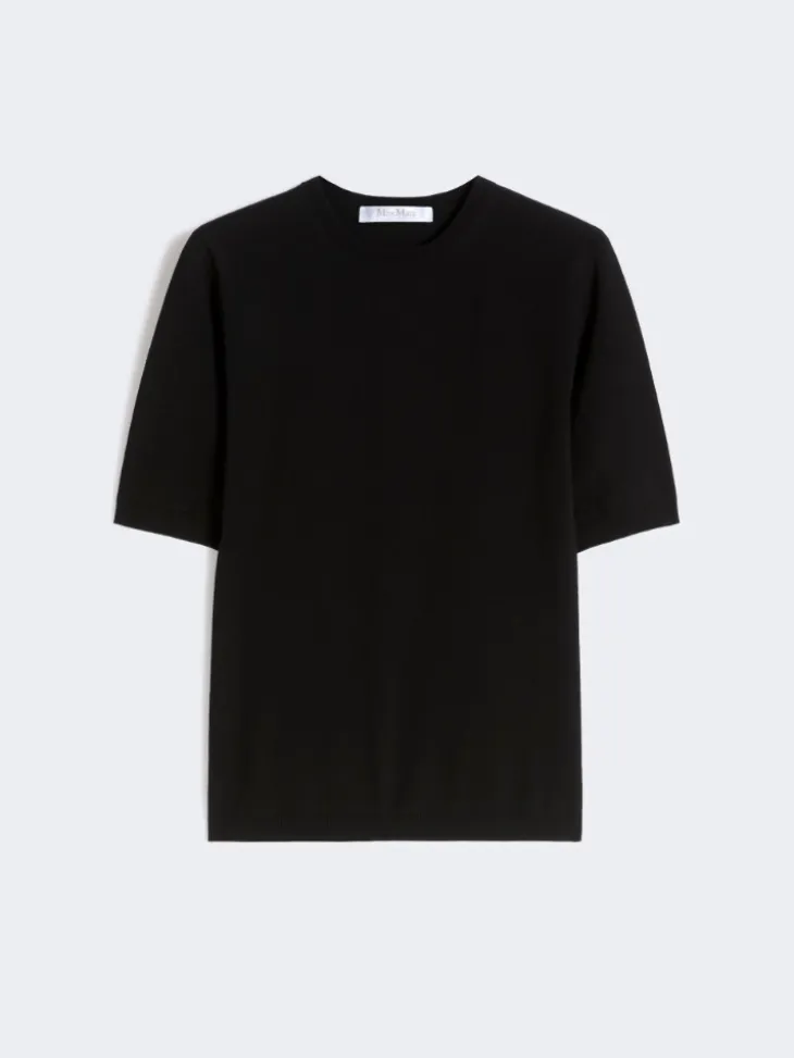 Stretch viscose jumper - BLACK