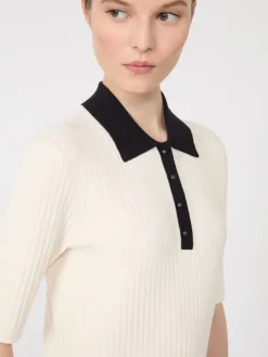 Stretch viscose jumper - WHITE BLUE