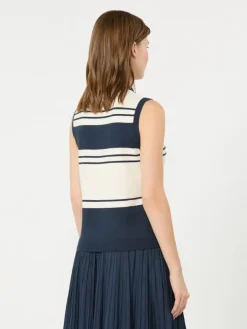 Stretch viscose sweater - NAVY