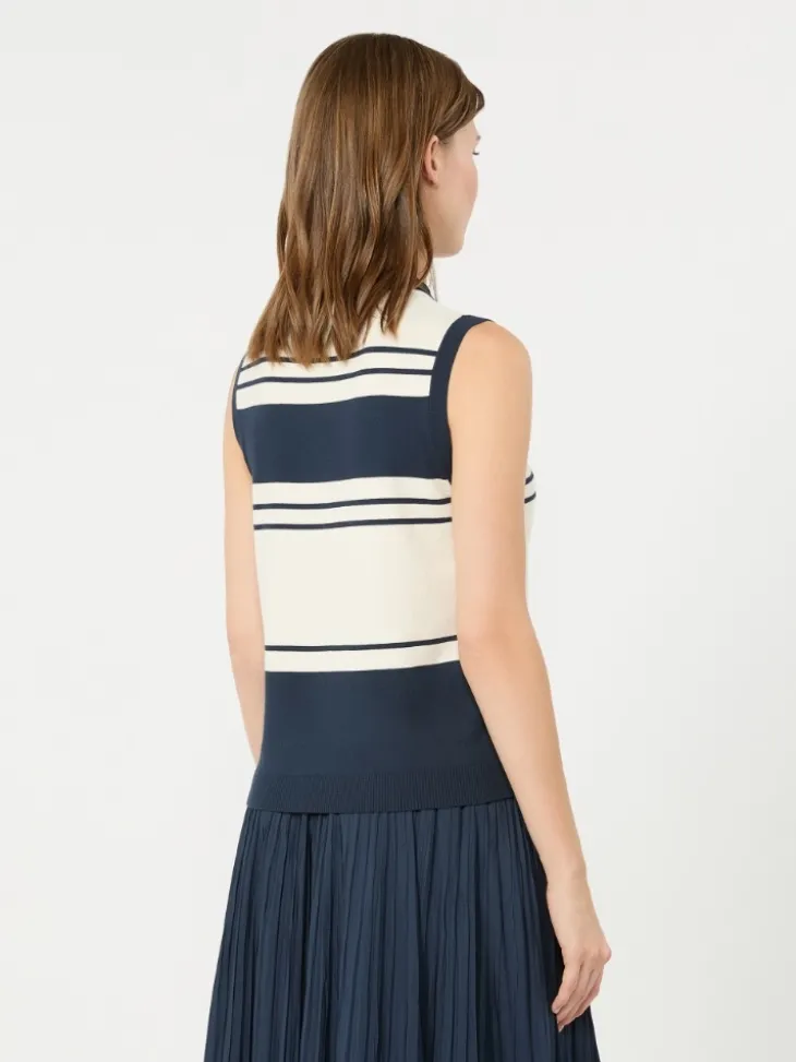 Stretch viscose sweater - NAVY