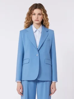 Stretch wool blazer - LIGHT BLUE