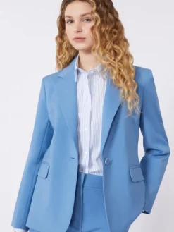 Stretch wool blazer - LIGHT BLUE