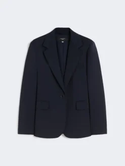 Stretch wool blazer - NAVY