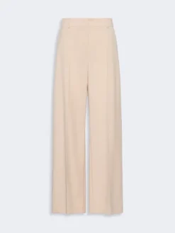 Stretch wool palazzo trousers - POWDER