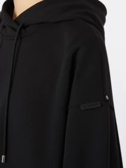 Stretch-cotton hooded sweatshirt - BLACK