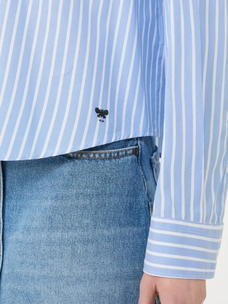 Striped cotton Oxford shirt - LIGHT BLUE