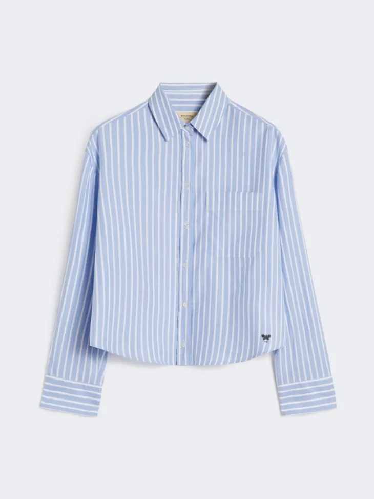 Striped cotton Oxford shirt - LIGHT BLUE