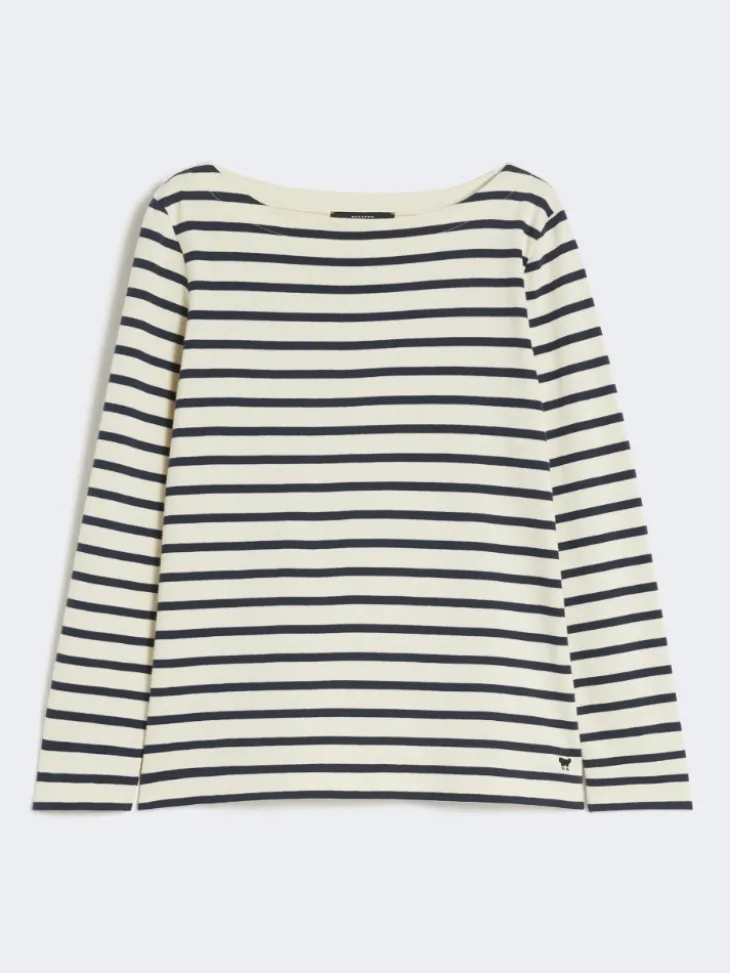 Striped cotton T-shirt - IVORY