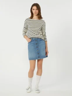 Striped cotton T-shirt - IVORY