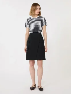 Striped jersey T-shirt - BLACK