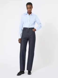 Striped poplin shirt - LIGHT BLUE