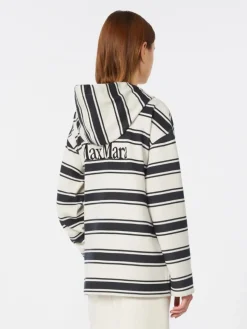 Striped scuba jersey sweatshirt - ULTRAMARINE