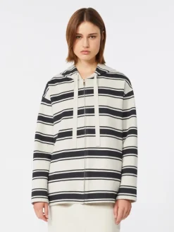 Striped scuba jersey sweatshirt - ULTRAMARINE