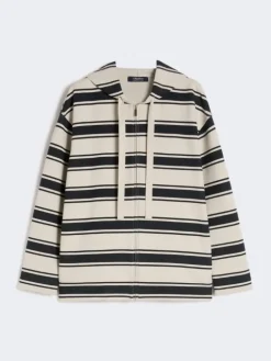 Striped scuba jersey sweatshirt - ULTRAMARINE