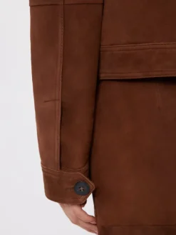 Suede boxy jacket - CHOCOLATE