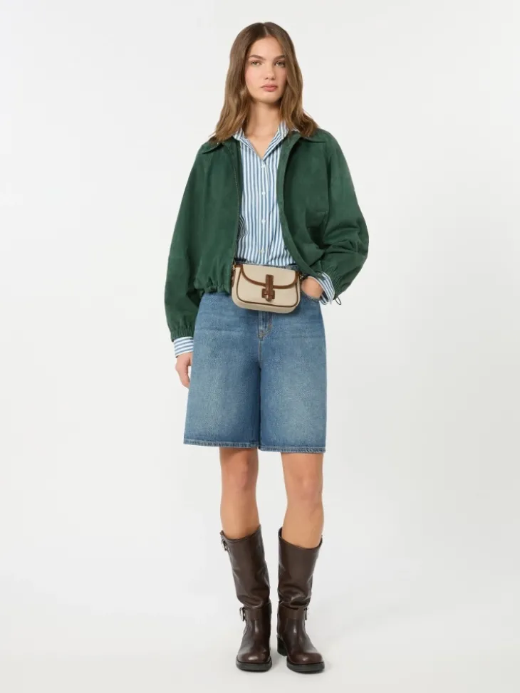 Suede jacket - DARK GREEN