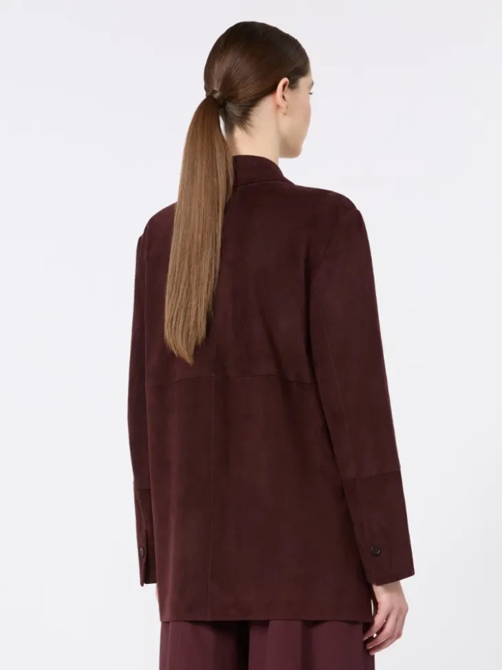 Suede jacket - DARK RED