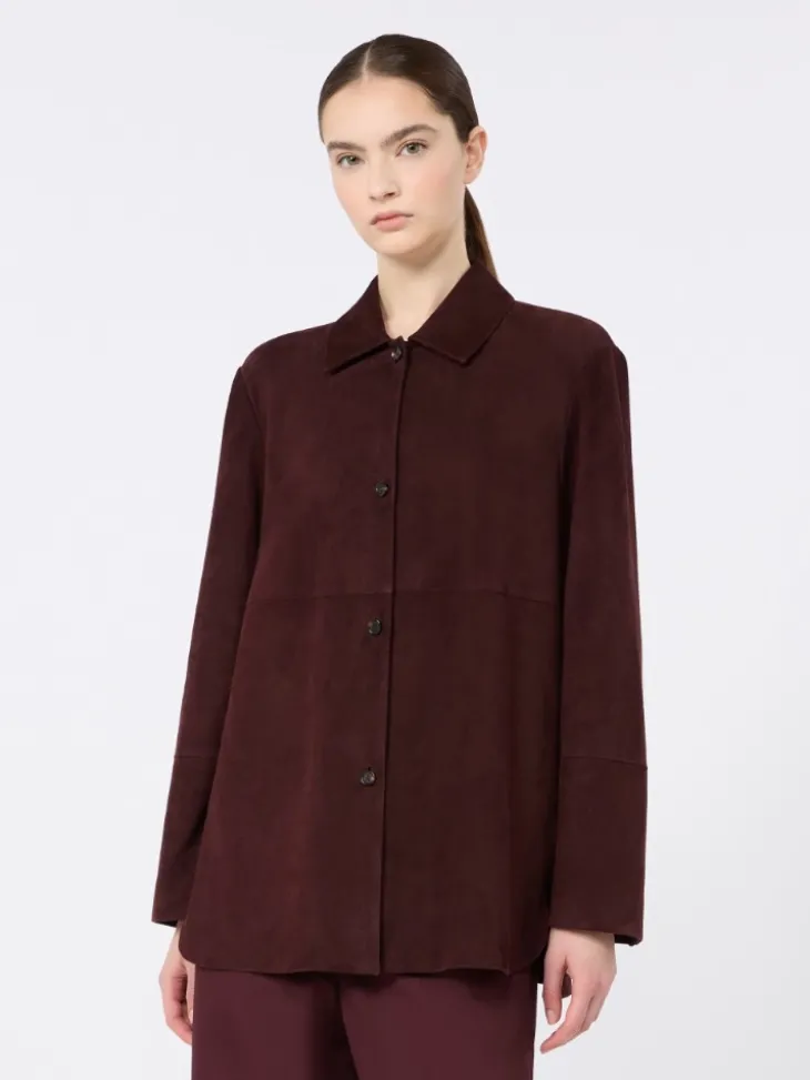 Suede jacket - DARK RED